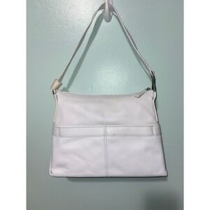 Etienne Aigner Leather Shoulder Bag White Top Zip Pockets‎